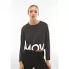 Freddy Melange cropped crew neck sweatshirt with logo tape on the sleeves, Μέγεθος: L, 3 image