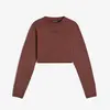 Freddy Cropped long-sleeve garment-dyed shirt in jersey, Μέγεθος: XS