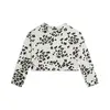 Freddy Cropped comfort-fit crew-neck sweatshirt with an animal print, Μέγεθος: XS
