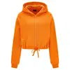 Freddy Cropped hoodie with a drawstring hemline and a zip closure, Size: S