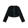 Freddy zip-front cropped jacket in shiny faux leather, Μέγεθος: S, 4 image