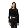 Freddy zip-front cropped jacket in shiny faux leather, Μέγεθος: S