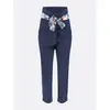 Freddy Vegetable fibre trousers, high waist and floral belt Γυναικείο Παντελόνι, Μέγεθος: S