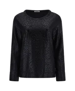 Freddy Round neck sweatshirt with a shiny tonal animal print, Μέγεθος: M