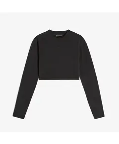 Freddy Cropped long-sleeve garment-dyed shirt in jersey, Μέγεθος: S