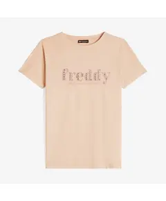Freddy modal jersey t-shirt with a rhinestone logo, Μέγεθος: XS