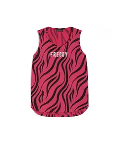Freddy zebra print tank top with a rounded hem, Μέγεθος: XS