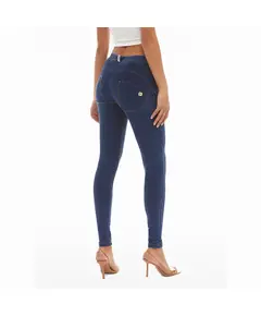 Freddy WR.UP® shaping trousers in dark-wash denim-effect environmentally-friendly fabric, Μέγεθος: S