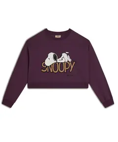 Freddy cropped comfort fit sweatshirt with a large Snoopy print, Μέγεθος: L