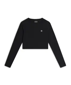 Freddy Cropped shirt with ribbed performance fabric long sleeves, Μέγεθος: XS
