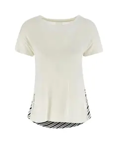 Freddy Crew-neck modal jersey t-shirt with back in striped fabric, Size: XL