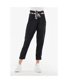 Freddy Vegetable fibre trousers, high waist and floral belt Γυναικείο Παντελόνι, Μέγεθος: L