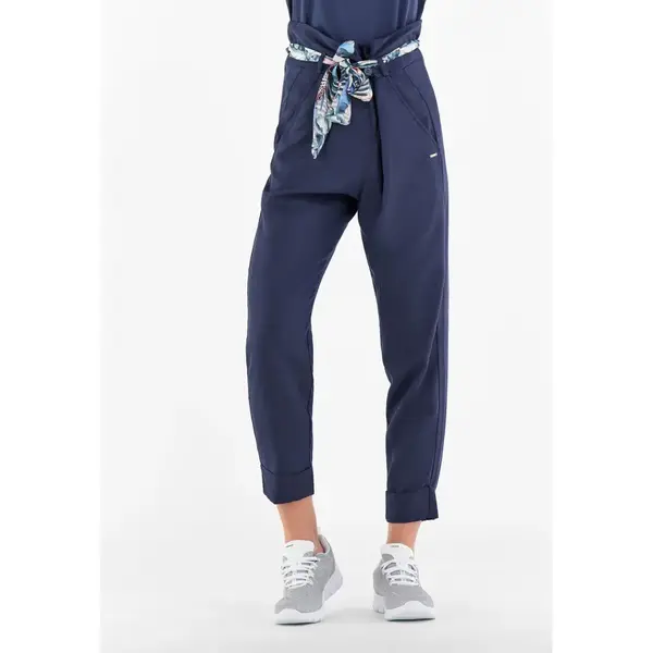 Freddy Vegetable fibre trousers, high waist and floral belt Γυναικείο Παντελόνι, Μέγεθος: S, 3 image