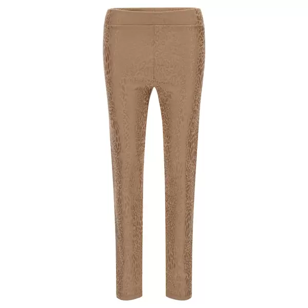Freddy Viscose fleece trousers with a shiny tonal animal print, Size: XS