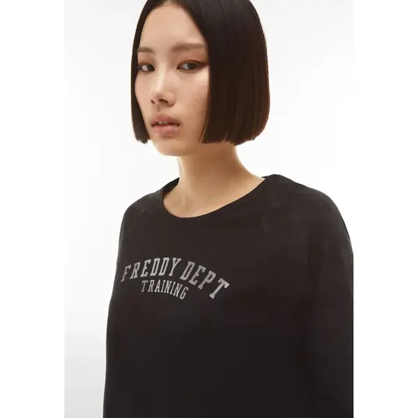 Freddy Long-sleeve t-shirt with floral print panels on the shoulders, Μέγεθος: S, 6 image