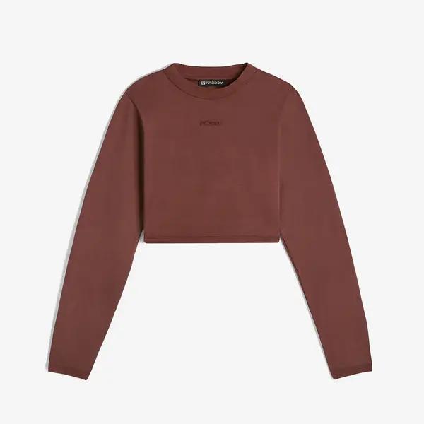 Freddy Cropped long-sleeve garment-dyed shirt in jersey, Μέγεθος: XS