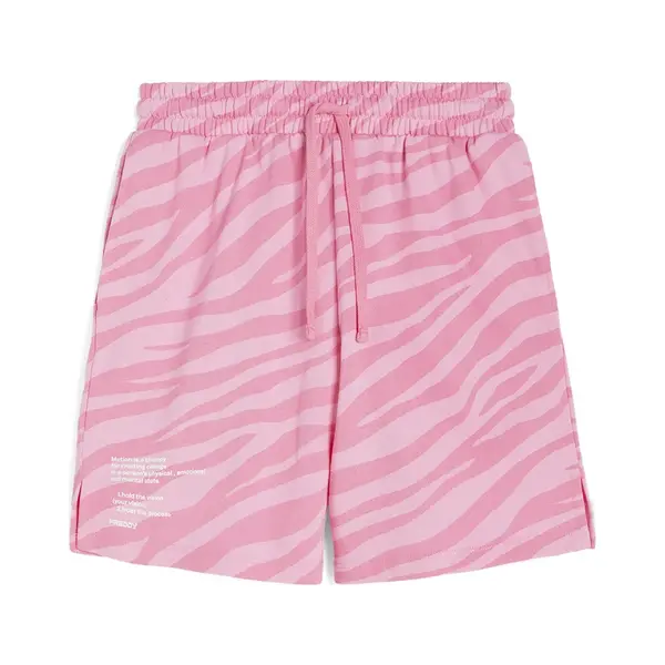 Freddy tone-on-tone zebra print Bermuda shorts in French terry, Size: L