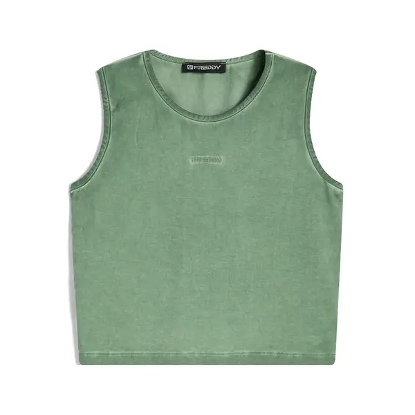 Freddy Slim-fit crop top in jersey with a lived-in look, Size: S