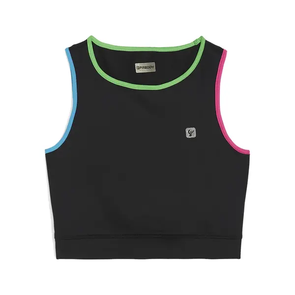 Freddy Medium-support athletic top with colourful trim, Size: XS