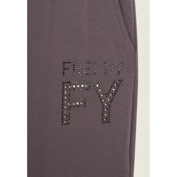 Freddy viscose fleece trousers with a FY Logo in rhinestones, Μέγεθος: S, 3 image