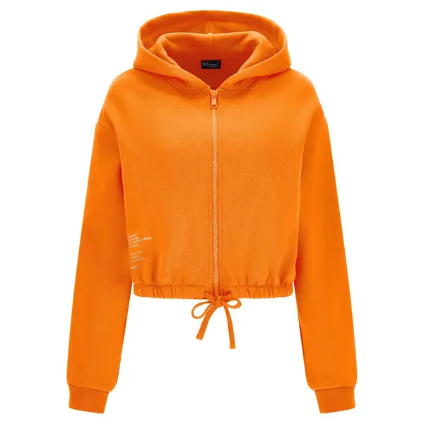Freddy Cropped hoodie with a drawstring hemline and a zip closure, Size: S