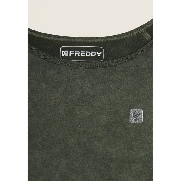 Freddy Seamless long-sleeve cropped shirt in acid wash fabric, Μέγεθος: XS, 5 image