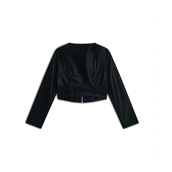 Freddy zip-front cropped jacket in shiny faux leather, Μέγεθος: S, 5 image