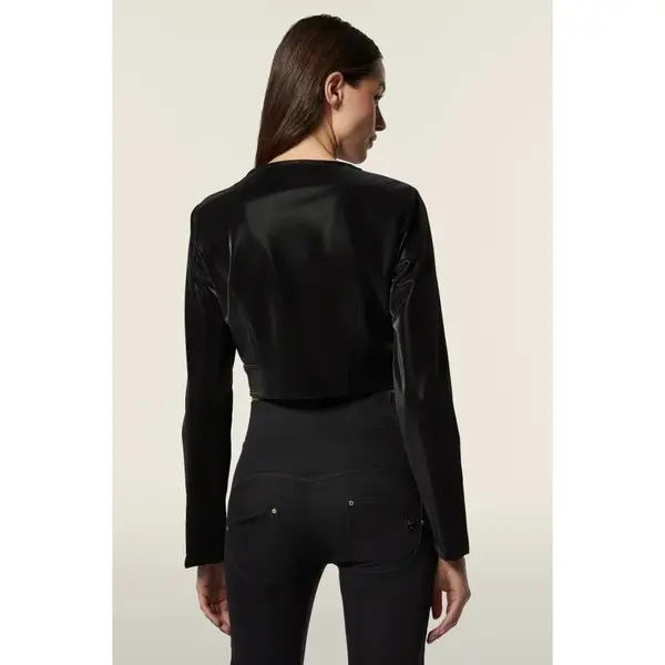 Freddy zip-front cropped jacket in shiny faux leather, Μέγεθος: S, 2 image