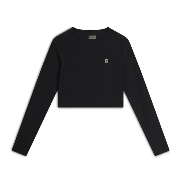 Freddy Cropped shirt with ribbed performance fabric long sleeves, Μέγεθος: XS