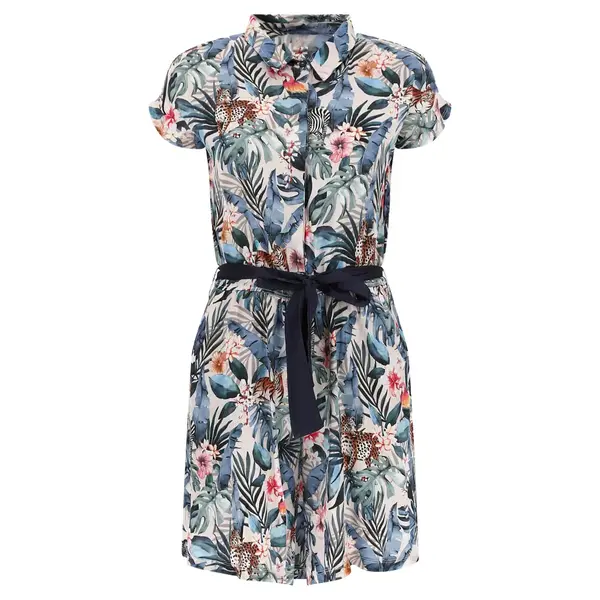 Freddy Floral shirt-jumpsuit all-in-one with shorts and short sleeves, Size: S