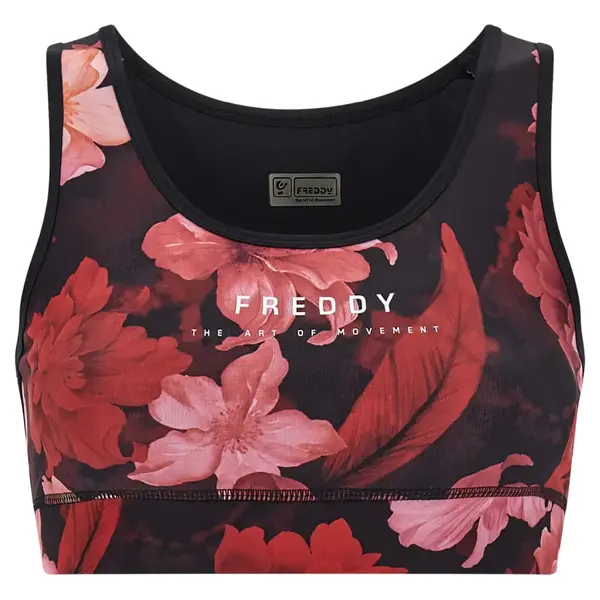 Freddy Breathable eco-friendly sports bra with an all-over print, Size: XS