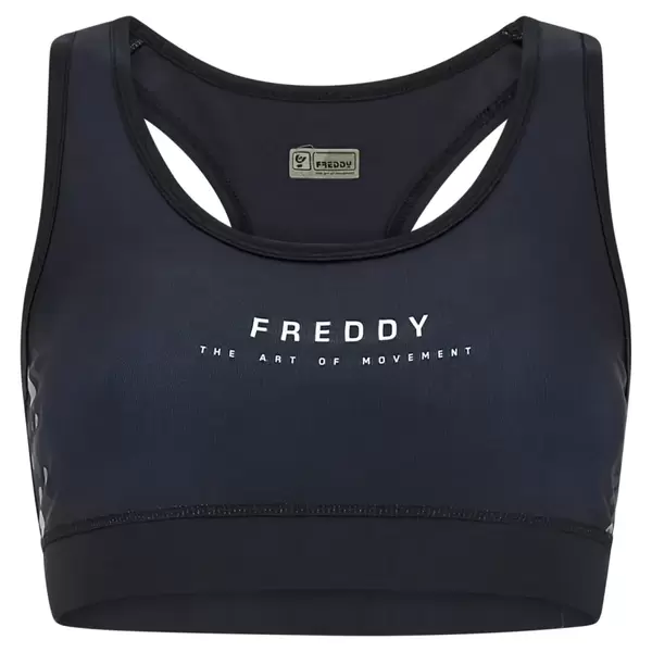 Freddy Breathable eco-friendly sports bra with an all-over print, Size: S