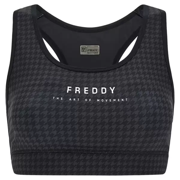 Freddy Breathable eco-friendly sports bra with an all-over print, Size: XS