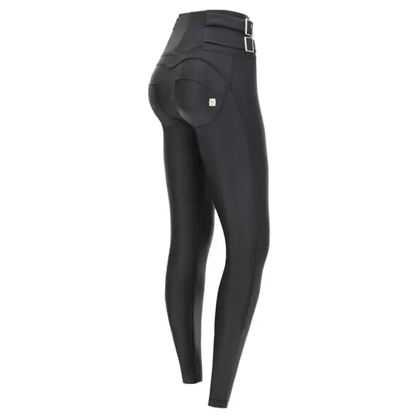 Freddy Γυναικείο Παντελόνι Super high waist WR.UP® shaping trousers in faux leather with buckles, Μέγεθος: L