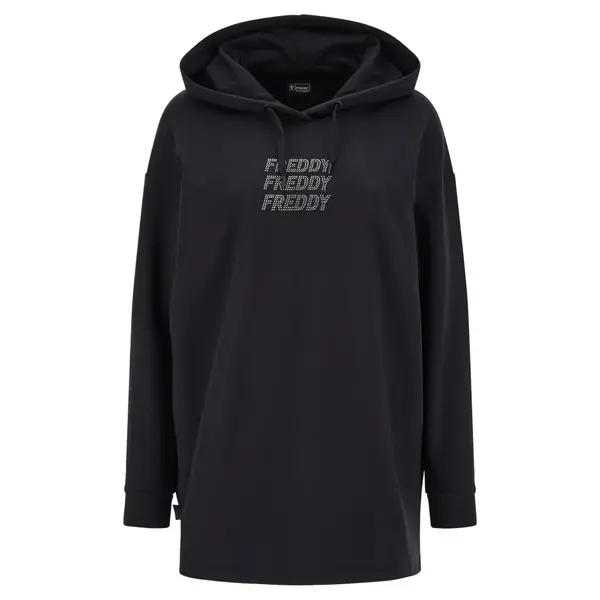 Freddy Γυναικείο Φούτερ Comfort-fit hoodie with a rhinestone FREDDY graphic, Μέγεθος: M